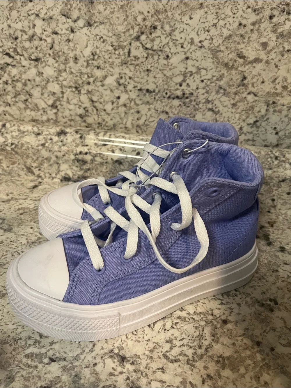 Kids High-Top Canvas Sneakers in Lavender